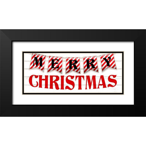 Merry Christmas Canes Black Modern Wood Framed Art Print with Double Matting by Allen, Kimberly