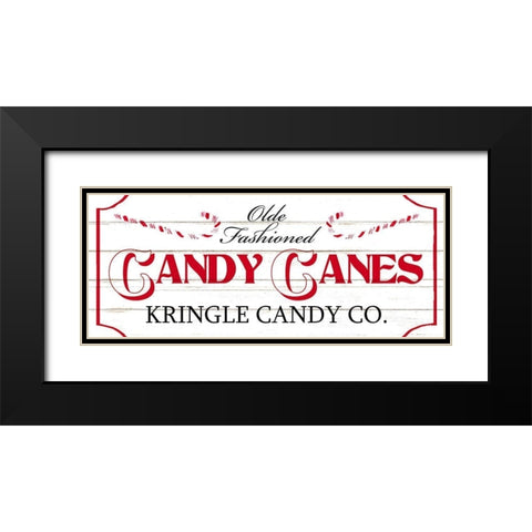 Old Fashioned Candy Canes Black Modern Wood Framed Art Print with Double Matting by Allen, Kimberly