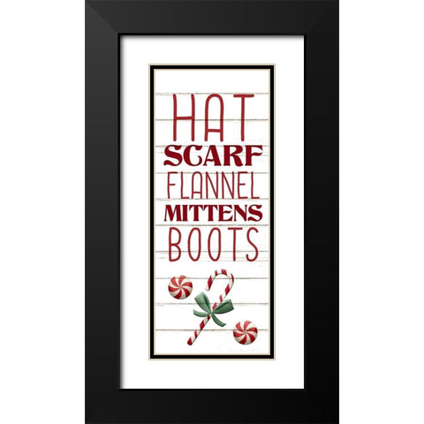 Hat and Scarf Black Modern Wood Framed Art Print with Double Matting by Allen, Kimberly