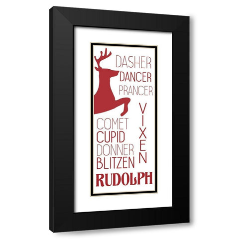 Rudolph Black Modern Wood Framed Art Print with Double Matting by Allen, Kimberly