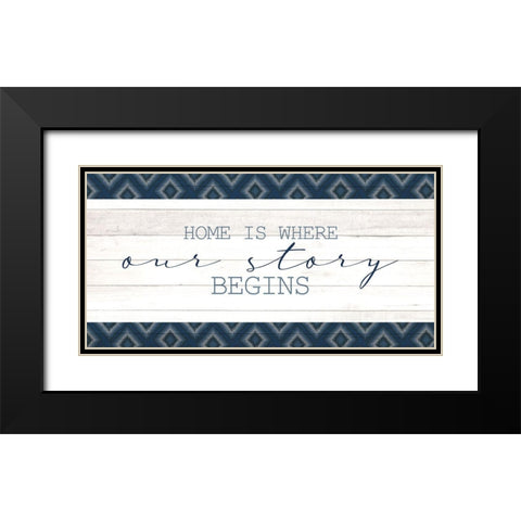 Story Begins Black Modern Wood Framed Art Print with Double Matting by Allen, Kimberly