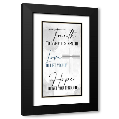 Faith Hope 1 Black Modern Wood Framed Art Print with Double Matting by Allen, Kimberly