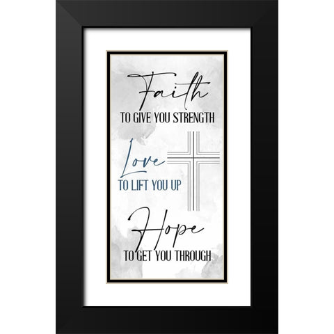Faith Hope 1 Black Modern Wood Framed Art Print with Double Matting by Allen, Kimberly