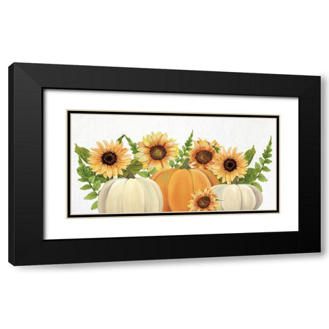 Sunflowers and Pumpkins Black Modern Wood Framed Art Print with Double Matting by Allen, Kimberly