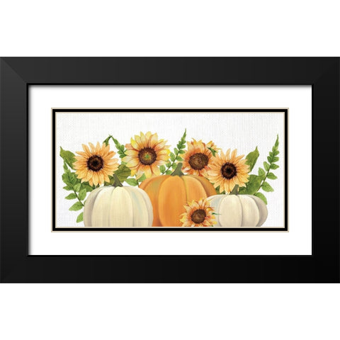 Sunflowers and Pumpkins Black Modern Wood Framed Art Print with Double Matting by Allen, Kimberly