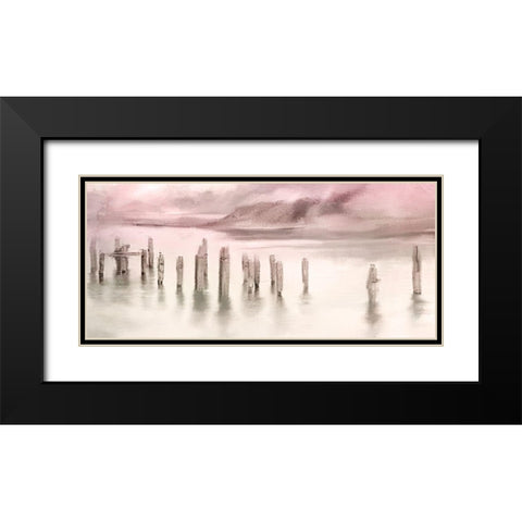 Broken Pier Sunset Black Modern Wood Framed Art Print with Double Matting by Allen, Kimberly