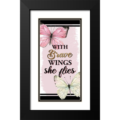 Brave Wings 1 Black Modern Wood Framed Art Print with Double Matting by Allen, Kimberly