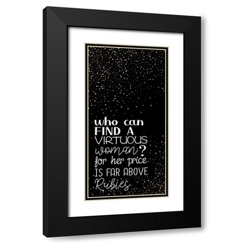 Rubies Black Modern Wood Framed Art Print with Double Matting by Allen, Kimberly