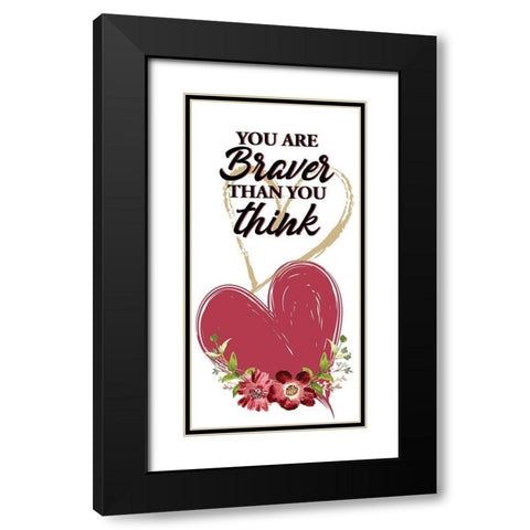 Wildflower Heart 1 Black Modern Wood Framed Art Print with Double Matting by Allen, Kimberly