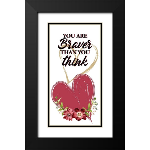 Wildflower Heart 1 Black Modern Wood Framed Art Print with Double Matting by Allen, Kimberly