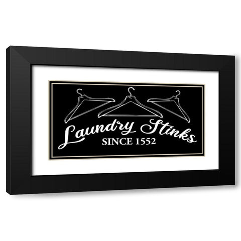 Laundry Stinks Black Modern Wood Framed Art Print with Double Matting by Allen, Kimberly