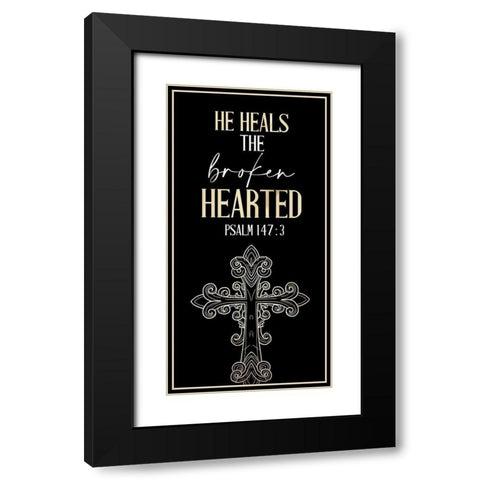 He Heals Black Modern Wood Framed Art Print with Double Matting by Allen, Kimberly
