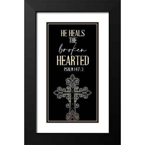 He Heals Black Modern Wood Framed Art Print with Double Matting by Allen, Kimberly