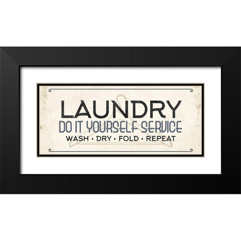 Do It Yourself Laundry Black Modern Wood Framed Art Print with Double Matting by Allen, Kimberly