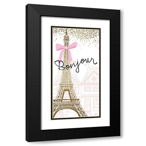 Paris Streets 1 V2 Black Modern Wood Framed Art Print with Double Matting by Allen, Kimberly