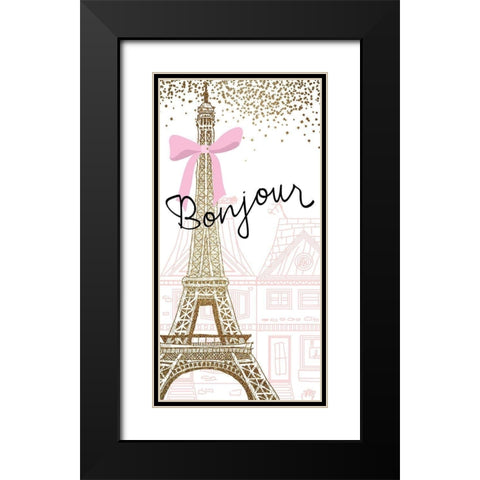 Paris Streets 1 V2 Black Modern Wood Framed Art Print with Double Matting by Allen, Kimberly