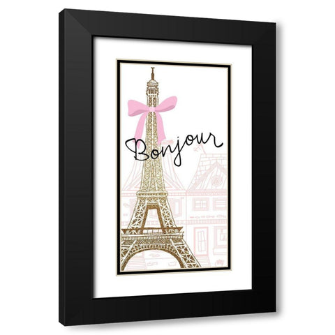 Paris Streets 1 Black Modern Wood Framed Art Print with Double Matting by Allen, Kimberly
