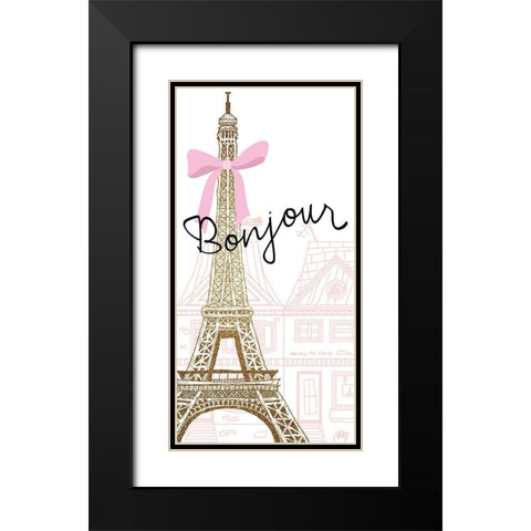 Paris Streets 1 Black Modern Wood Framed Art Print with Double Matting by Allen, Kimberly