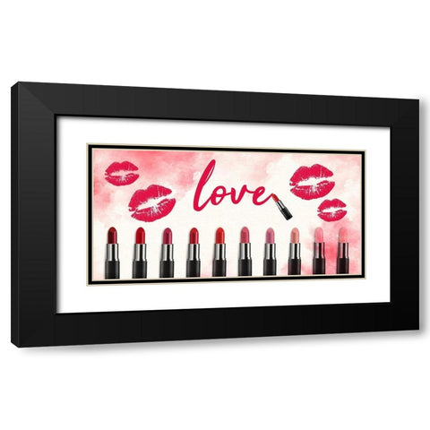 Love Lipstick V2 Black Modern Wood Framed Art Print with Double Matting by Allen, Kimberly
