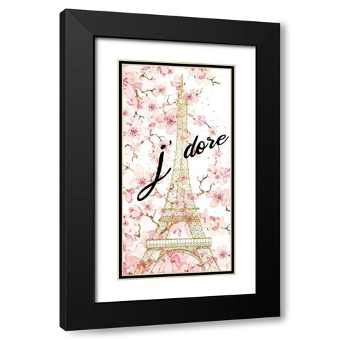 Jadore Blossoms V2 Black Modern Wood Framed Art Print with Double Matting by Allen, Kimberly