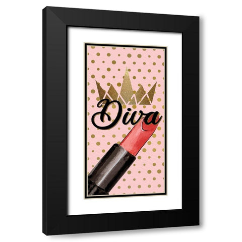 Diva 1 V3 Black Modern Wood Framed Art Print with Double Matting by Allen, Kimberly