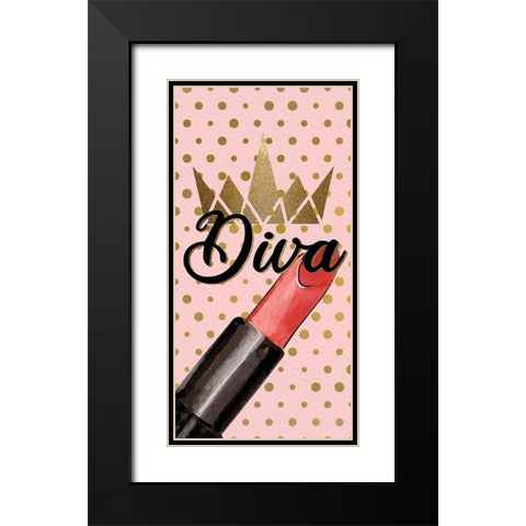 Diva 1 V3 Black Modern Wood Framed Art Print with Double Matting by Allen, Kimberly