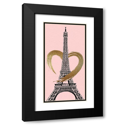 Paris Heart 1 Black Modern Wood Framed Art Print with Double Matting by Allen, Kimberly