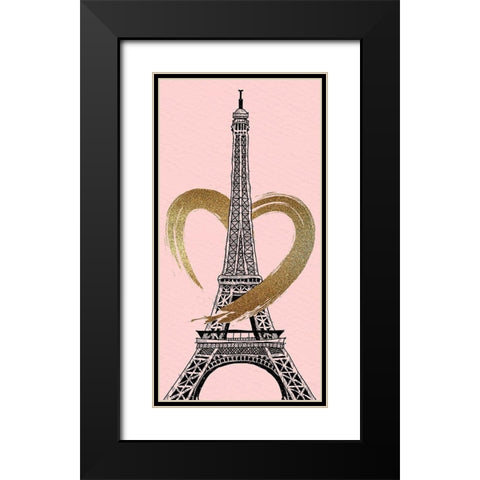 Paris Heart 1 Black Modern Wood Framed Art Print with Double Matting by Allen, Kimberly