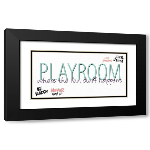 Playroom Black Modern Wood Framed Art Print with Double Matting by Allen, Kimberly