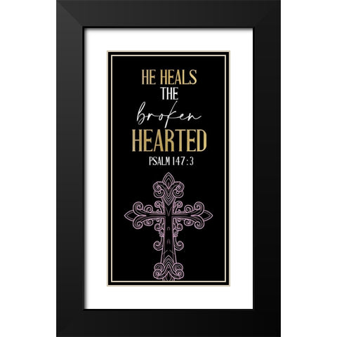 He Heals Blossoms 1 Black Modern Wood Framed Art Print with Double Matting by Allen, Kimberly