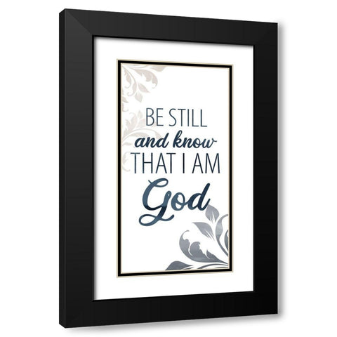 Be Still Bath 1 Black Modern Wood Framed Art Print with Double Matting by Allen, Kimberly