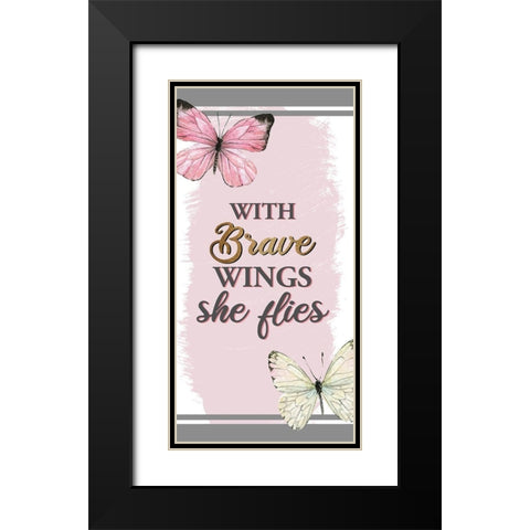Wings 1 Black Modern Wood Framed Art Print with Double Matting by Allen, Kimberly