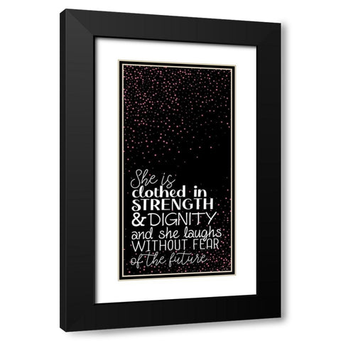 Strength Rose 1 Black Modern Wood Framed Art Print with Double Matting by Allen, Kimberly