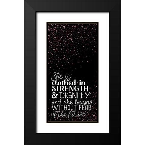 Strength Rose 1 Black Modern Wood Framed Art Print with Double Matting by Allen, Kimberly