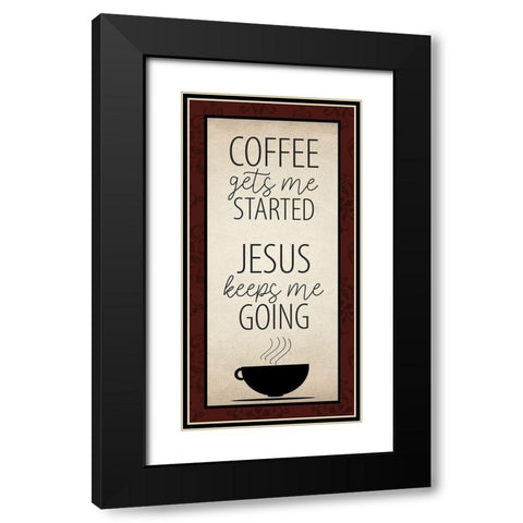 Coffee Get Me 1 Black Modern Wood Framed Art Print with Double Matting by Allen, Kimberly