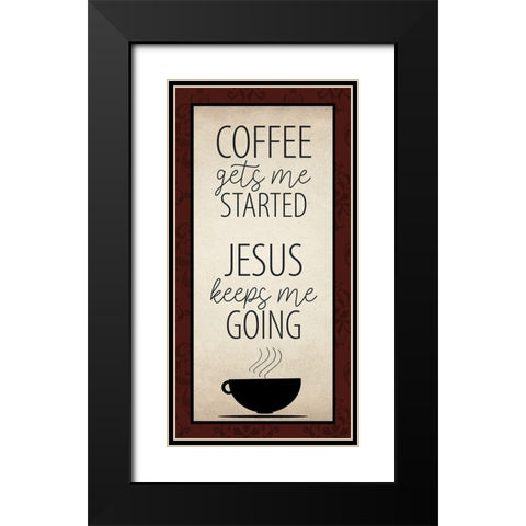 Coffee Get Me 1 Black Modern Wood Framed Art Print with Double Matting by Allen, Kimberly