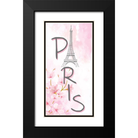 Cherry Blossom Paris 1 Black Modern Wood Framed Art Print with Double Matting by Allen, Kimberly