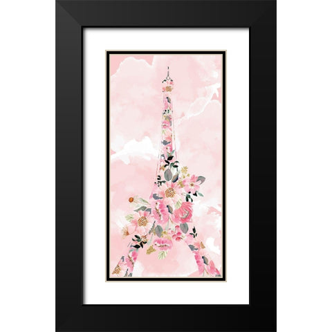 Paris Blooms 1 Black Modern Wood Framed Art Print with Double Matting by Allen, Kimberly