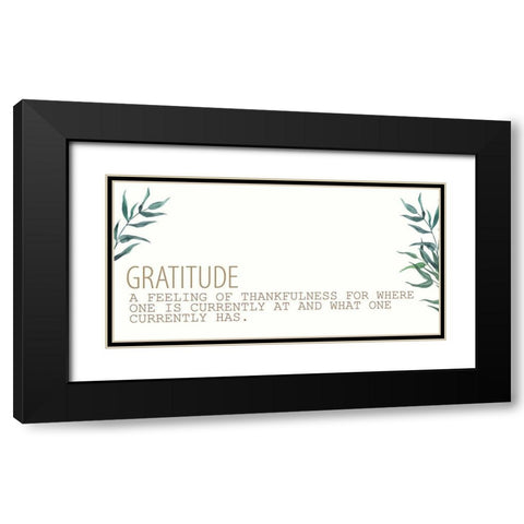Gratitude Definition Black Modern Wood Framed Art Print with Double Matting by Allen, Kimberly