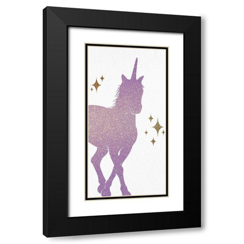 Unicorn Gems 1 Black Modern Wood Framed Art Print with Double Matting by Allen, Kimberly