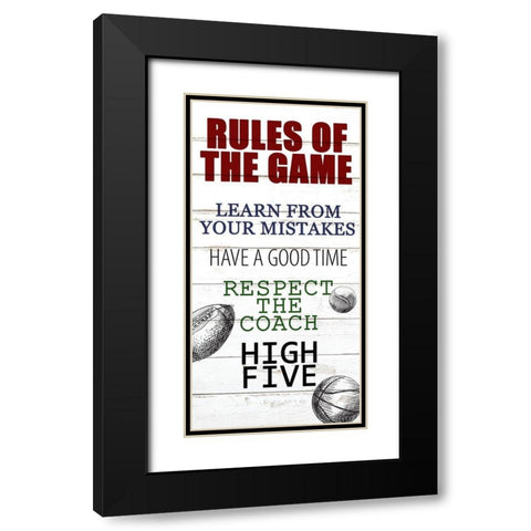 Rules of the Game 1 Black Modern Wood Framed Art Print with Double Matting by Allen, Kimberly
