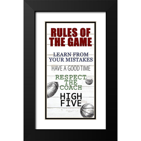 Rules of the Game 1 Black Modern Wood Framed Art Print with Double Matting by Allen, Kimberly