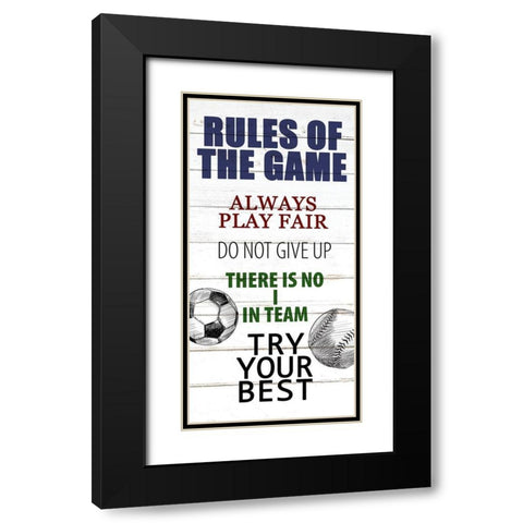 Rules of the Game 2 Black Modern Wood Framed Art Print with Double Matting by Allen, Kimberly