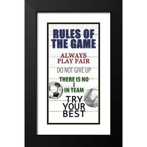 Rules of the Game 2 Black Modern Wood Framed Art Print with Double Matting by Allen, Kimberly