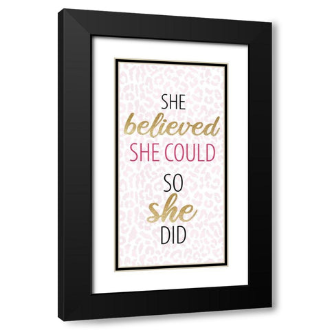 Believe Sparkle 1 Black Modern Wood Framed Art Print with Double Matting by Allen, Kimberly