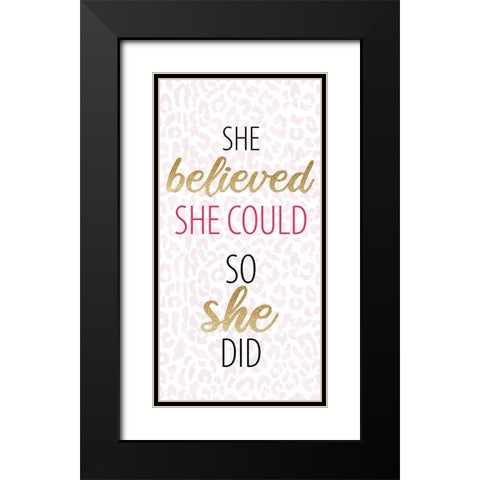 Believe Sparkle 1 Black Modern Wood Framed Art Print with Double Matting by Allen, Kimberly