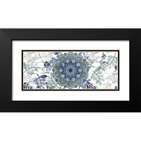 Mandala Leaves 2 Black Modern Wood Framed Art Print with Double Matting by Allen, Kimberly