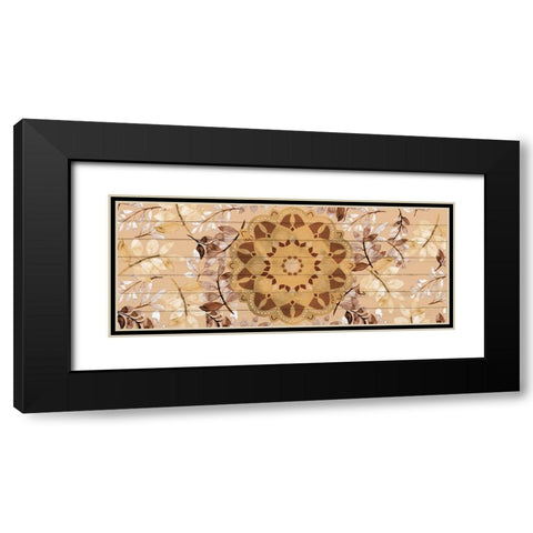Brown Mandala Leaves 2 Black Modern Wood Framed Art Print with Double Matting by Allen, Kimberly