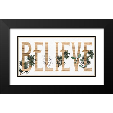 Believe Wood Black Modern Wood Framed Art Print with Double Matting by Allen, Kimberly
