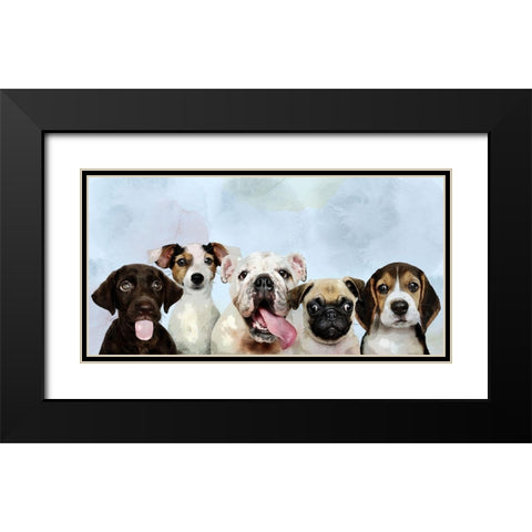 Puppy Portrait Black Modern Wood Framed Art Print with Double Matting by Allen, Kimberly